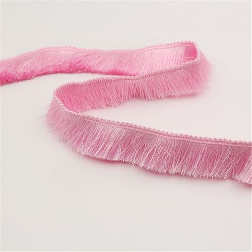 3 Meter Fransenborte - 28 mm Fransenband DIY Spitzenborte Quastenborte Lace Ribbon StoffbordüRe Textilborte Dekoband Vintage Stoffband Quastenband Quasten Trim zum Nähen und Dekorieren (Rosa) von TKSJROL