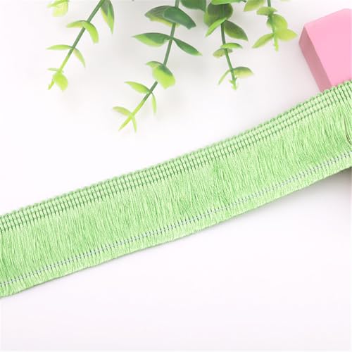 3 Meter Fransenborte - 3 cm Fransenband DIY Spitzenborte Quastenborte Textilborte Dekoborte Lace Ribbon StoffbordüRe Vintage Quasten Trim Quastenband Stoffband zum Nähen (Helles Grün) von TKSJROL