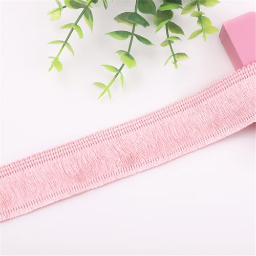3 Meter Fransenborte - 3 cm Fransenband DIY Spitzenborte Quastenborte Textilborte Dekoborte StoffbordüRe Lace Ribbon Vintage Quastenband Stoffband Quasten Trim zum Nähen (Hellrosa) von TKSJROL