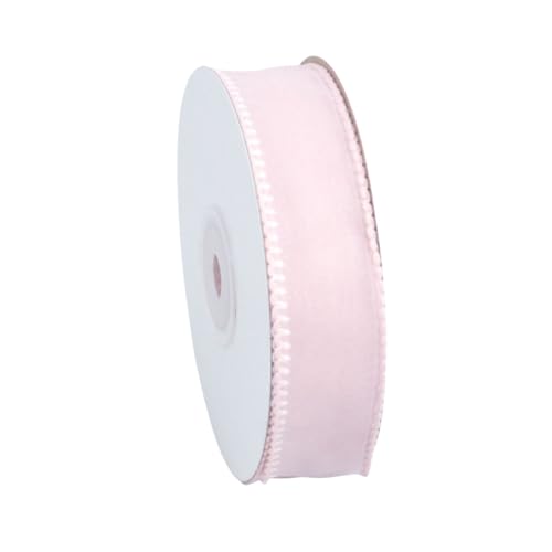 3 Yards Deko Chiffonband 25 mm Durchscheinende Schleifenband Schmales Geschenkband Hochzeit Tüllband Seidenband Dekoband Schneegarn Stoff Band für Blumensträuße Deko Hochzeitseinladungen (Rosa) von TKSJROL