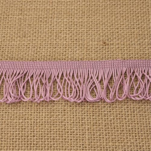 3 Yards Fransenborte - 4 cm Fransenband Textilborte DIY Spitzenborte Quastenborte StoffbordüRe Lace Ribbon Dekoband Vintage Quasten Trim Quastenband Stoffband zum Nähen und Dekor (Altrosa) von TKSJROL