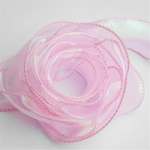 30 Yard Chiffonband 6cm – Schimmerndes Satinband, Seidenband, Geschenkverpackung Band, Organzaband, Schleifenband, Tüllband für Hochzeit Antennenband, DIY Basteln & Festdekoration (Rosa) von TKSJROL