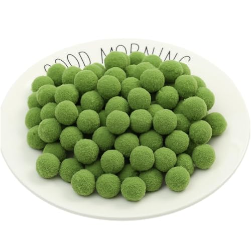 300 Stück Bunt Pompons - 10 mm Pompons Bälle zum Basteln, Filzkugeln für Ostern, Weihnachten, Deko Pompoms, Pastell Bommel, Flauschigen Plüsch Bälle für Handwerk Herstellung (38_Olivgrün) von TKSJROL