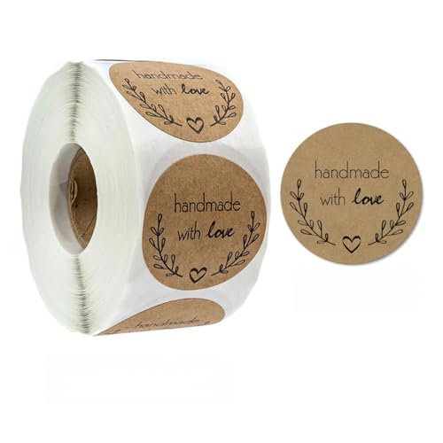 3500 Stück Selbstklebende Etiketten für kreative DIY Verpackungen – Handmade Aufkleber, Paket Label, Geschenkaufkleber, Siegel Etiketten für Marmeladengläser, Cookie Box und Flasche (A, 25mm) von TKSJROL