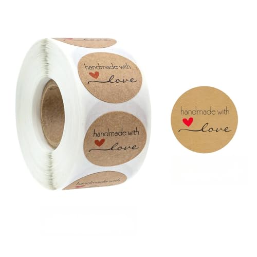 3500 Stück Selbstklebende Etiketten für kreative DIY Verpackungen – Handmade Aufkleber, Paket Label, Geschenkaufkleber, Siegel Etiketten für Marmeladengläser, Cookie Box und Flasche (B, 25mm) von TKSJROL