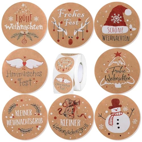 3500 Stück Weihnachtsaufkleber für Partyartikel – Selbstklebende Deko Etiketten, Weihnachtssticker, Geschenkaufkleber und Siegelaufkleber für festliche Feiern und Einladungen (A - 38mm, 38mm) von TKSJROL