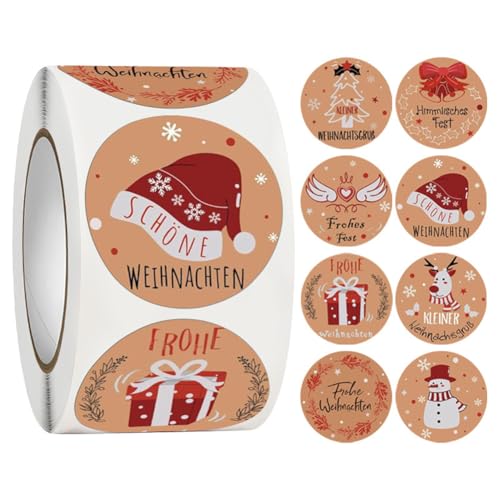 3500 Stück Weihnachtsaufkleber für Partyartikel – Selbstklebende Deko Etiketten, Weihnachtssticker, Geschenkaufkleber und Siegelaufkleber für festliche Feiern und Einladungen (B - 25mm, 25mm) von TKSJROL
