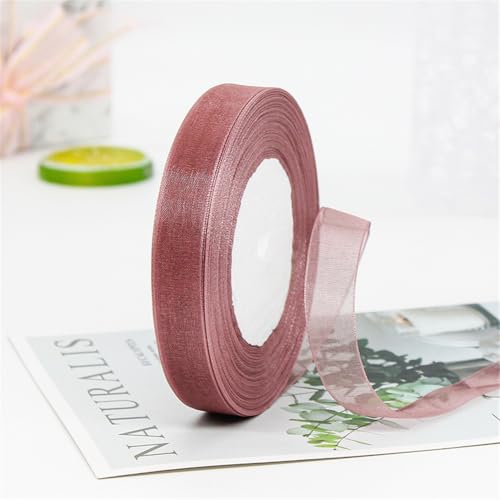 360 Meter Chiffon Geschenkband 15 mm – Transparentes Organza Schleifenband Tüll Seidenband für Geschenkverpackung, Geburtstage, Weihnachten, DIY Dekoration, Torten, Handwerk (Hellgrau-Violett) von TKSJROL