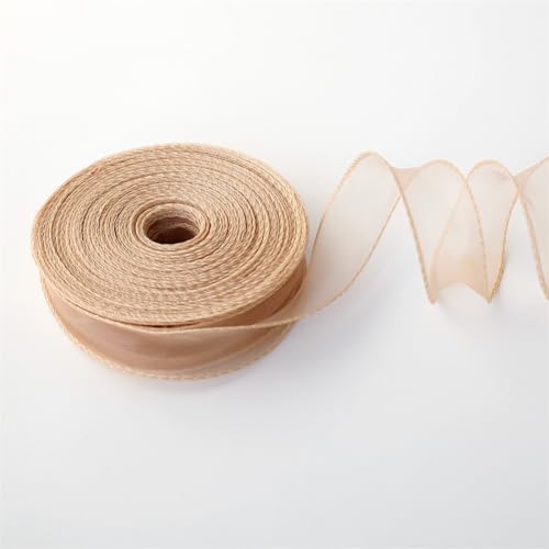 360 Yard Elegantes Chiffonband 4cm – Satinband, Seidenband, Organzaband, Tüllband, Bandset, Schleifenband, Geschenk Band, Hochzeit Antennenband, Ribbon für Partydeko & Hochzeiten (Gold) von TKSJROL