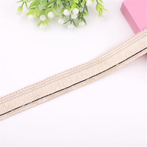 4 Meter Fransenborte - 2 cm Fransenband StoffbordüRe Lace Ribbon DIY Spitzenborte Quastenborte Dekoborte Textilborte Vintage Quastenband Stoffband Quasten Trim zum Nähen (3_Beige) von TKSJROL