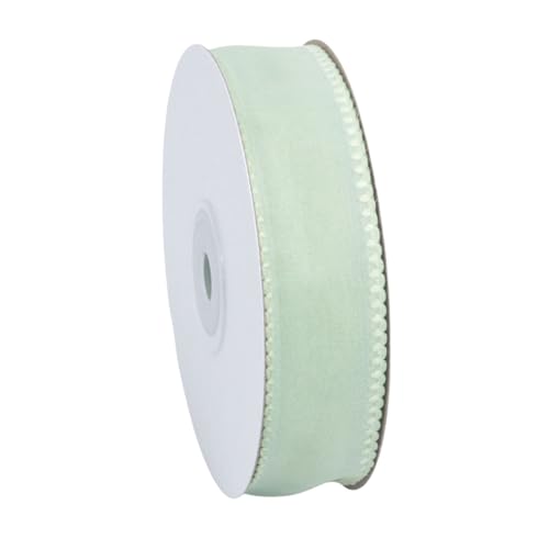 4 Yards Deko Chiffonband 25 mm Durchscheinende Schleifenband Schmales Geschenkband Hochzeit Tüllband Stoff Band Dekoband Schneegarn Seidenband für Blumensträuße Deko Hochzeitseinladungen (Grün) von TKSJROL