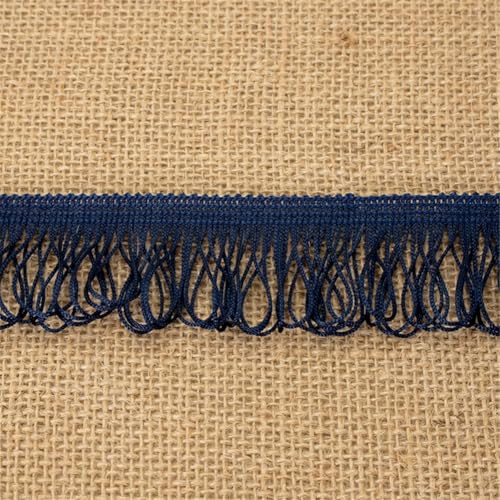 4 Yards Fransenborte - 4 cm Fransenband Textilborte DIY Spitzenborte Quastenborte Lace Ribbon StoffbordüRe Dekoband Vintage Quasten Trim Stoffband Quastenband zum Nähen und Dekor (Marineblau) von TKSJROL