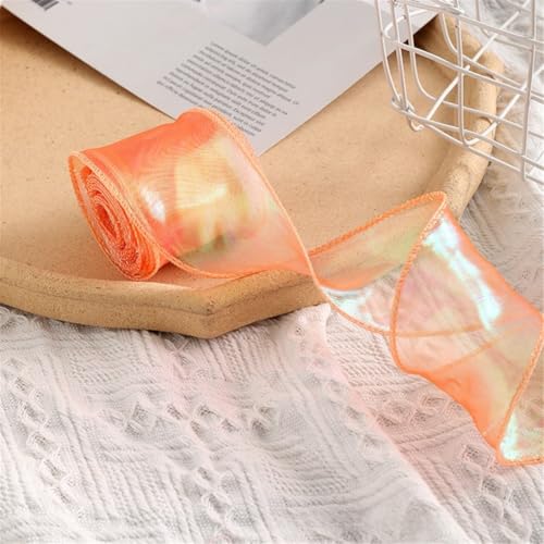 40 Yard Chiffonband 6cm – Glänzendes Satinband, Seidenband, Organzaband, Geschenkverpackung Band, Schleifenband, Tüllband, Geschenk Band für Valentinstag & Muttertagsgeschenke (Traumorange) von TKSJROL