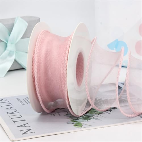 40 Yard Satinband 4cm – Chiffonband, Organzaband, Tüllband, Bandset, Seidenband, Schleifenband, Geschenk Band, Ribbon für Geschenkverpackungen, Hochzeit & DIY Dekoration (Rosérosa) von TKSJROL