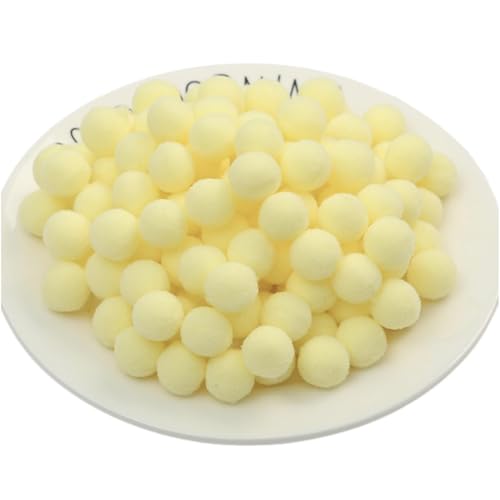 400 Stück Bunt Pompons - 25 mm Pompons Bälle zum Basteln, Filzkugeln für Ostern, Weihnachten, Deko Pompoms, Pastell Bommel, Flauschigen Plüsch Bälle für Handwerk Herstellung (28_Weiches Gelb) von TKSJROL