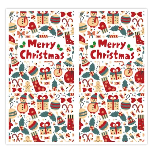 400 Stück Selbstklebende Weihnachtsaufkleber – Deko Etiketten, Weihnachtssticker, Geschenkaufkleber, Siegelaufkleber, Party Sticker und Umschlagsiegel für festliche Dekorationen (A, 10x5CM) von TKSJROL