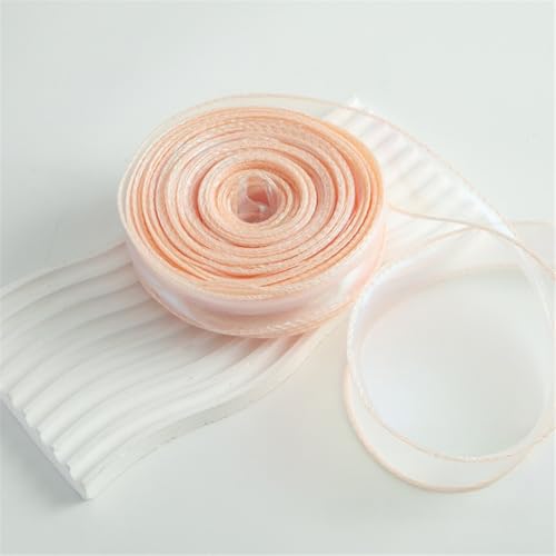 400 Yard Chiffonband 4cm – Satinband, Seidenband, Organzaband, Tüllband, Bandset, Schleifenband, Geschenk Band, Hochzeit Antennenband, Ribbon für Partydeko (Traumhaftes Pfirsichrosa) von TKSJROL