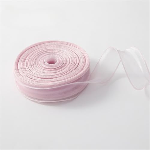 400 Yard Chiffonband 4cm – Satinband, Seidenband, Organzaband, Tüllband, Bandset, Schleifenband, Geschenk Band, Hochzeit Antennenband, Ribbon für Partydeko & Hochzeiten (Nuderosafarben) von TKSJROL