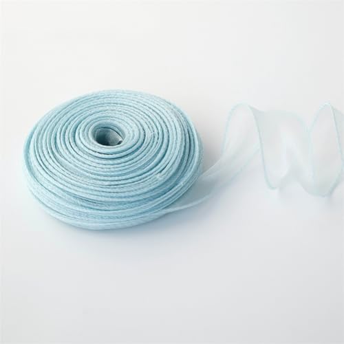 400 Yard Chiffonband 4cm – Satinband, Seidenband, Organzaband, Tüllband, Bandset, Schleifenband, Geschenk Band, Hochzeit Antennenband, Ribbon für Partydeko & Hochzeiten (Weiches Blau) von TKSJROL