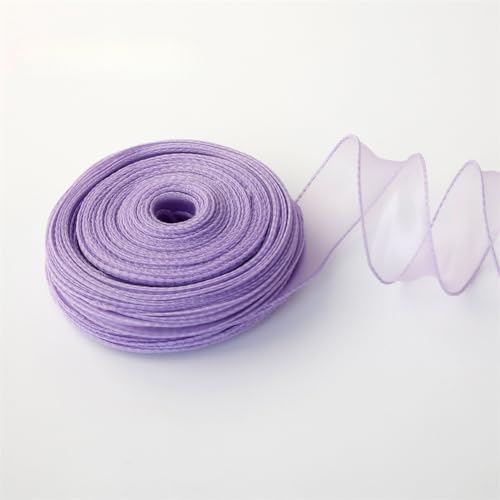 400 Yard Elegantes Chiffonband 4cm – Satinband, Seidenband, Organzaband, Tüllband, Bandset, Schleifenband, Geschenk Band, Hochzeit Antennenband, Ribbon für Partydeko & Hochzeiten (Lila) von TKSJROL