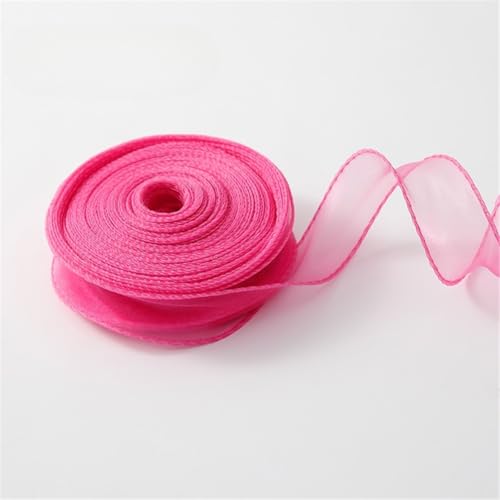 400 Yard Elegantes Chiffonband 4cm – Satinband, Seidenband, Organzaband, Tüllband, Bandset, Schleifenband, Geschenk Band, Hochzeit Antennenband, Ribbon für Partydeko & Hochzeiten (Rosenrot) von TKSJROL