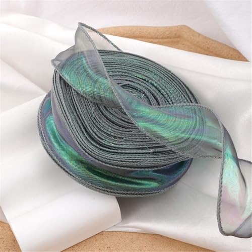 400 Yard Schimmerndes Tüllband 4cm – Chiffonband, Seidenband, Satinband, Organzaband, Bandset, Geschenkverpackung Band, Ribbon für DIY, Scrapbooking, Dekoration & Geschenkideen (Traumgrün) von TKSJROL