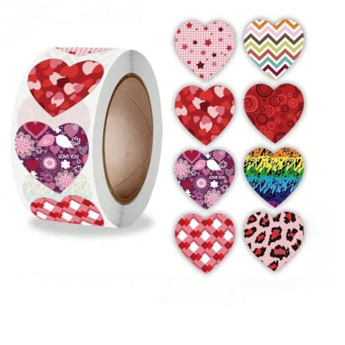 4000 Stück Herz Aufkleber für Geschenke – Selbstklebende Deko Etiketten, Siegelaufkleber, Paket Label, Party Sticker und Verschlussetiketten für kreative Geschenkverpackungen (B, 25mm) von TKSJROL