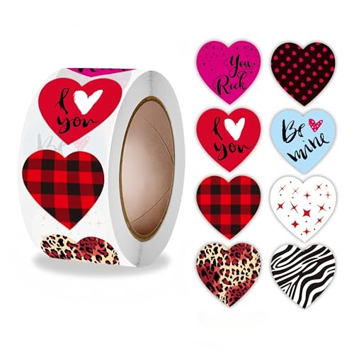 4000 Stück Herzform Etiketten für Geschenke – Selbstklebende Deko Aufkleber, Siegelaufkleber, Paket Label, Party Sticker und Verschlussetiketten für kreative Dekor und Packungen (A-25 mm) von TKSJROL