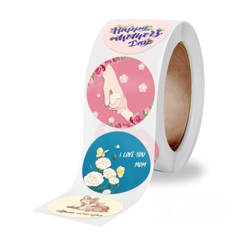 4000 Stück Selbstklebende Etiketten für Muttertag – Deko Sticker, Geschenkanhänger, Paket Label, Geschenkaufkleber und Geschenkboxen für kreative Verpackungen und festliche Anlässe (B, 25mm) von TKSJROL