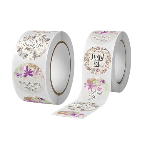 4000 Stück Selbstklebende Vielen Dank Sticker – Vintage Aufkleber, Siegel Etiketten, Klebeetiketten für kleine Unternehmen, Paket Label für Geschäft Dekor und Geschenkverpackungen (G, 25mm) von TKSJROL