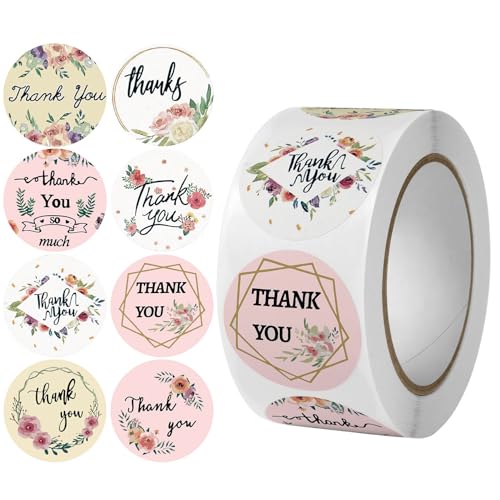 4000 Stück Vintage Vielen Dank Sticker – Selbstklebende Klebeetiketten, DIY Aufkleber, Siegel Etiketten, Paket Label für kleine Unternehmen, Geschenk Dekor und kreative Verpackungs (AG, 25mm) von TKSJROL