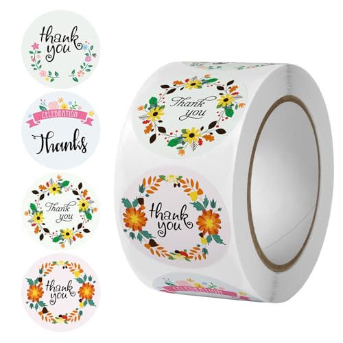 4000 Stück Vintage Vielen Dank Sticker – Selbstklebende Klebeetiketten, DIY Aufkleber, Siegel Etiketten, Paket Label für kleine Unternehmen, Geschenk Dekor und kreative Verpackungs (AN, 25mm) von TKSJROL