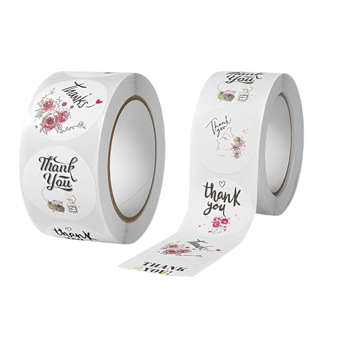 4000 Stück Vintage Vielen Dank Sticker für Unternehmen – Selbstklebende Etiketten, DIY Aufkleber, Siegel Etiketten, Paket Label, kreative Geschäft Dekor und Geschenkverpackungen (F, 25mm) von TKSJROL