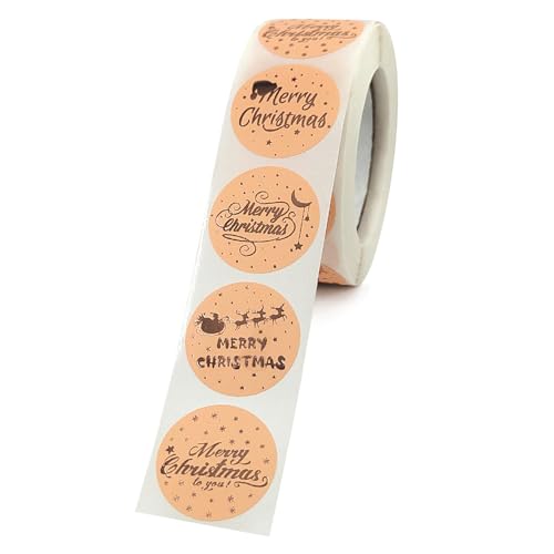 4000 Stück Weihnachts Etiketten Set – Selbstklebende Aufkleber, Deko Sticker, Geschenksticker, Siegelaufkleber und Partyartikel für festliche Anlässe und Dekorationen (Champagner-Gold, 25mm) von TKSJROL