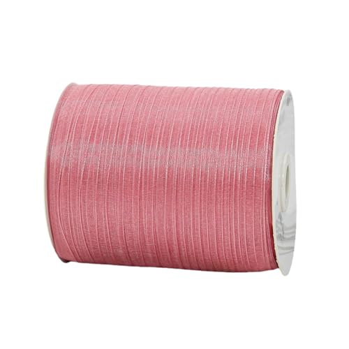 450 Meter Chiffon Geschenkband 1cm Breit – Transparentes Organza Schleifenband Tüll Seidenband für Geschenkverpackung, Geburtstage, Weihnachten, DIY Dekoration, Torten, Handwerk (Altrosa) von TKSJROL