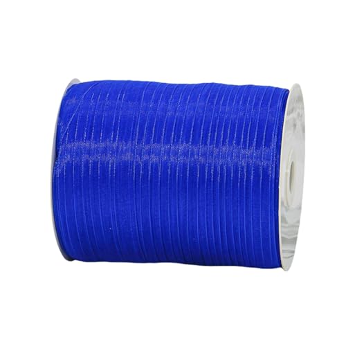 450 Meter Organza Band 1cm Breit – Transparentes Chiffonband Schleifenband Schmales Seidenband für Backen, Tortendeko, Kuchenband, Geschenkverpackung, Handgemachte Deko, DIY (Königsblau) von TKSJROL