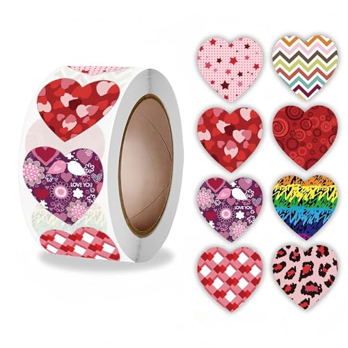 4500 Stück Herzform Etiketten für Geschenke – Selbstklebende Deko Aufkleber, Siegelaufkleber, Paket Label, Party Sticker und Verschlussetiketten für kreative Dekor und Packungen (C-25 mm) von TKSJROL