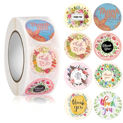 4500 Stück Selbstklebende Etiketten für kreative Verpackungen – Geschenketiketten, Paket Label, Umschlagaufkleber, Siegelaufkleber und Verschlussetiketten für kleine Unternehmen (A, 25mm) von TKSJROL