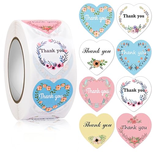 4500 Stück Selbstklebende Vielen Dank Sticker – Klebeetiketten für DIY Verpackung, Siegel Etiketten, Vintage Paket Label für kleine Unternehmen, kreative Geschenkverpackung (A, 25mm) von TKSJROL
