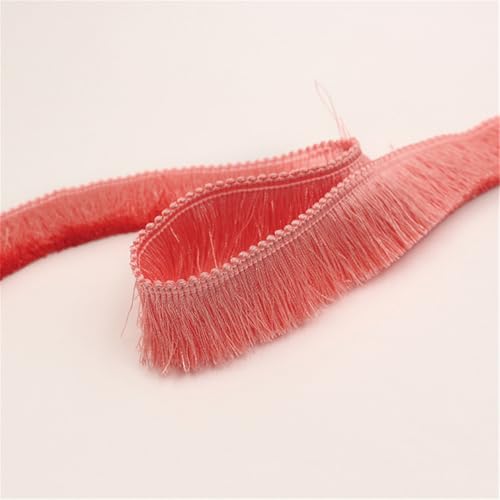 5 Meter Fransenborte - 28 mm Fransenband Dekoband DIY Quastenborte StoffbordüRe Lace Ribbon Textilborte Vintage Stoffband Quastenband Quasten Trim zum Nähen und Dekorieren (Weiches Rot) von TKSJROL