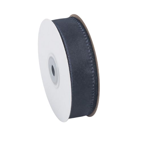 50 Yards Deko Chiffonband 25 mm Durchscheinende Schleifenband Schmales Geschenkband Seidenband Hochzeit Tüllband Dekoband Stoff Band Schneegarn für Blumensträuße Deko Hochzeitseinladungen (Schwarz) von TKSJROL