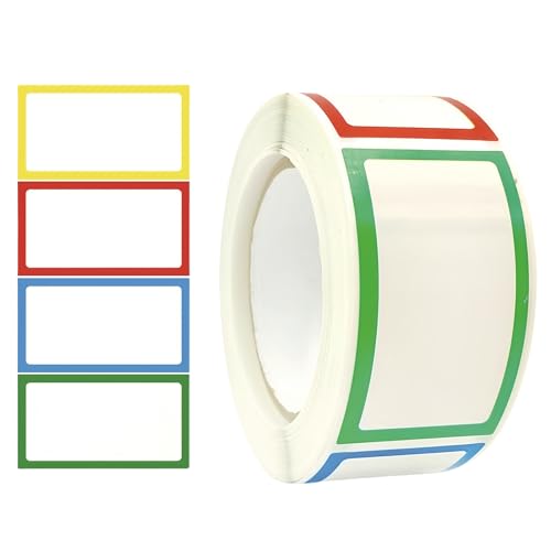 500 Stück Beschreibbare Aufkleber – Ablösbare Klebeetiketten für Marmeladenflaschen, Glas, Flasche, DIY Label für Küche, Blanko Sticker, Etiketten zum Beschriften, Selbstklebend, A[25x45mm] von TKSJROL