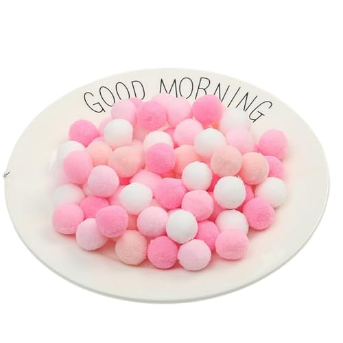 500 Stück Bunt Pompons - 15 mm Pompons Bälle zum Basteln, Filzkugeln für Ostern, Weihnachten, Deko Pompoms, Pastell Bommel, Flauschigen Plüsch Bälle für Handwerk Herstellung (51_Pastellrosa) von TKSJROL