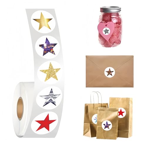 500 Stück DIY Aufkleber – 25 mm Vintage Selbstklebende Etiketten für Geschenksticker, Paket Label, Siegelaufkleber, Umschlagaufkleber, kreative Dekoration und personalisierte Verpackung (B) von TKSJROL