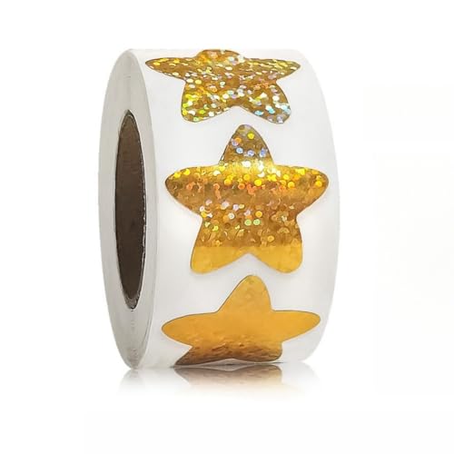 500 Stück Funkelnde Aufkleber für kreative Anlässe – Weihnachtssticker, Neujahr Aufkleber, Geschenkaufkleber, Party Sticker, Deko Etiketten und Paket Label für festliche Dekorationen (F, 25mm) von TKSJROL