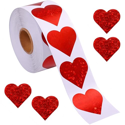 500 Stück Herz Aufkleber Set für Geschenke – Selbstklebende Etiketten, Deko Sticker, Siegelaufkleber, Paket Label und Party Sticker für kreative Geschenkverpackungen und Dekorationen (A-25mm) von TKSJROL