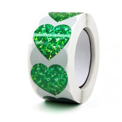 500 Stück Selbstklebende Glitzeraufkleber für kreative Feiertagsfeiern – Weihnachtssticker, Neujahr Aufkleber, Geschenkaufkleber, Party Sticker, Deko Etiketten für besondere Anlässe (J, 25mm) von TKSJROL