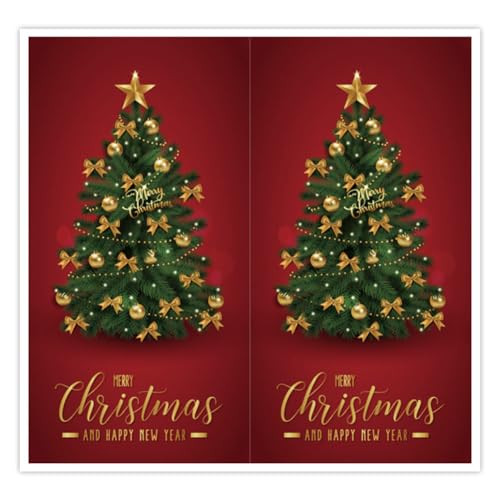 500 Stück Selbstklebende Weihnachtsaufkleber – Deko Etiketten, Weihnachtssticker, Geschenkaufkleber, Siegelaufkleber, Party Sticker und Umschlagsiegel für festliche Dekorationen (J, 10x5CM) von TKSJROL