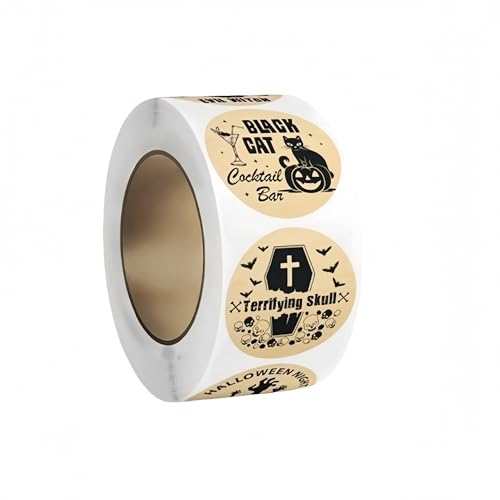 5000 Stück Halloween Deko Aufkleber Set – Selbstklebende Etiketten, Geschenksticker, Siegel Etiketten, Party Aufkleber und Einladungskarten für lustige und kreative Halloween-Feiern (A, 25mm) von TKSJROL