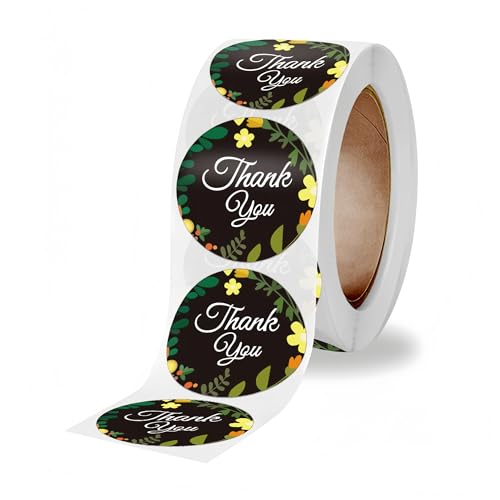 5000 Stück Selbstklebende Danke Etiketten – Vielen Dank Sticker für DIY Verpackung, Siegel Etiketten, Klebeetiketten, Paket Label für kleine Unternehmen und Geschäft Dekor (A, 25mm) von TKSJROL